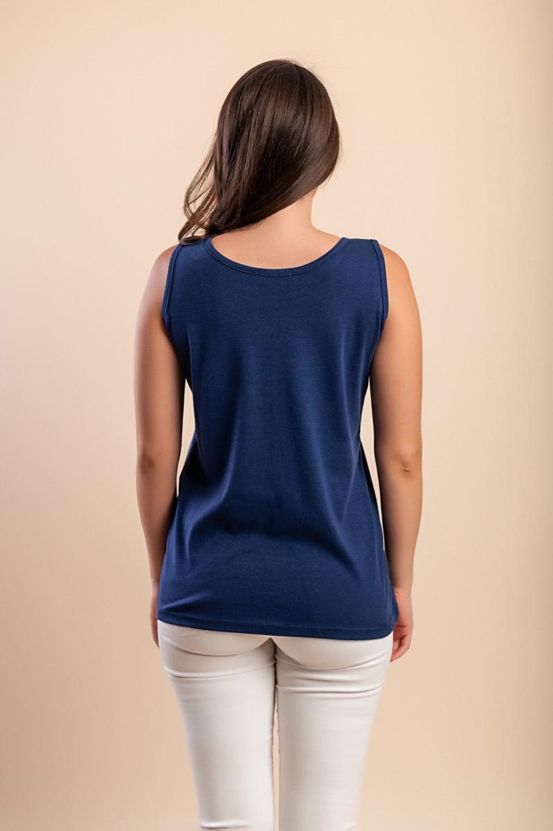 Camisola sem mangas de algodão
