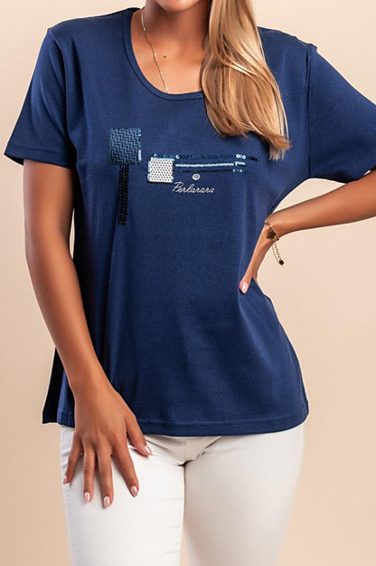 Camiseta con cuello redondo