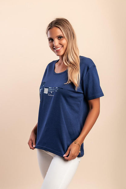 Camiseta con cuello redondo