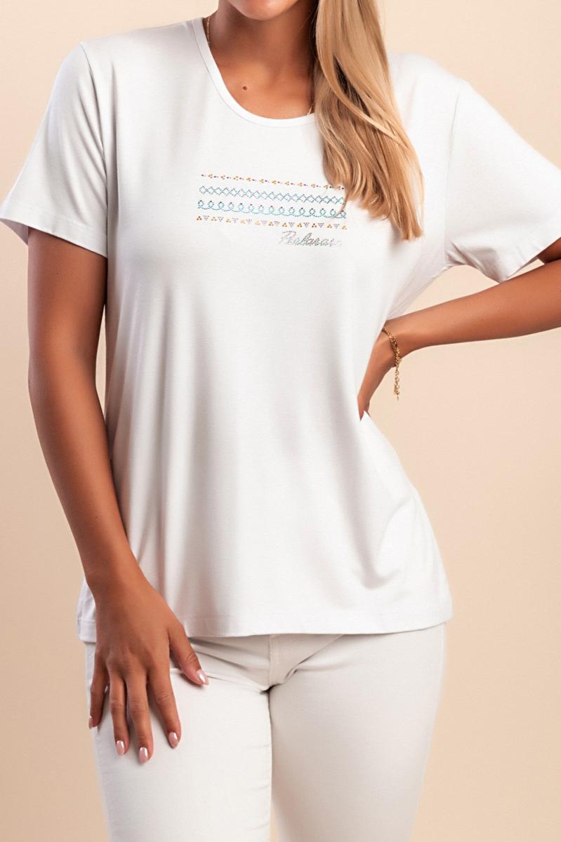 T-shirt com gola redonda