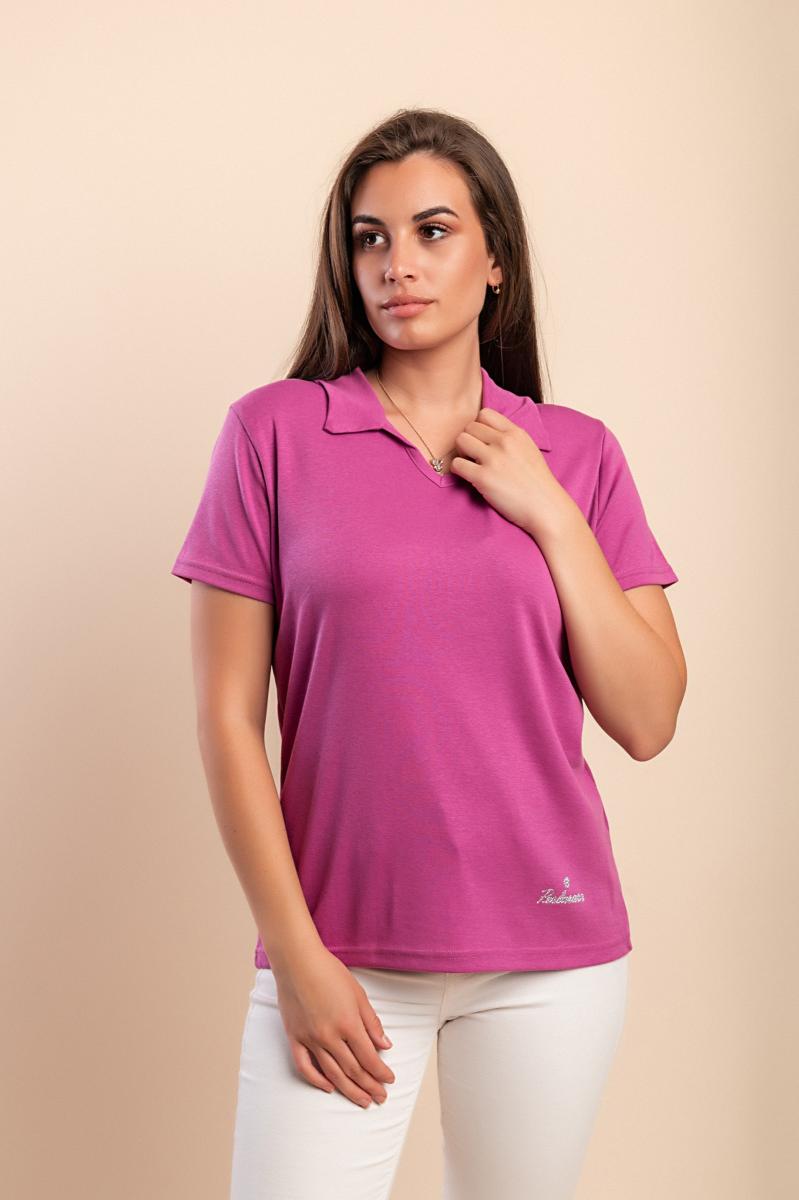 Cotton T-shirt with collar