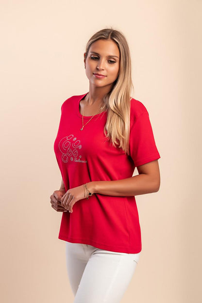 Tricou cu guler rotund