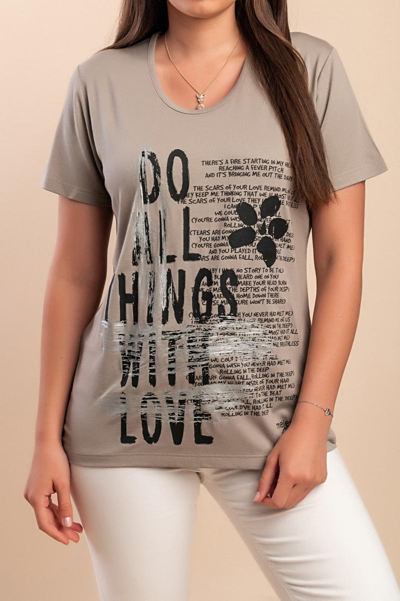 T-shirt z wiskozy z nadrukiem