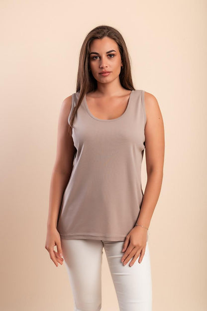 Top in cotone senza maniche