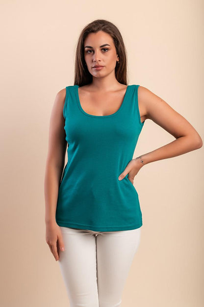 Top in cotone senza maniche