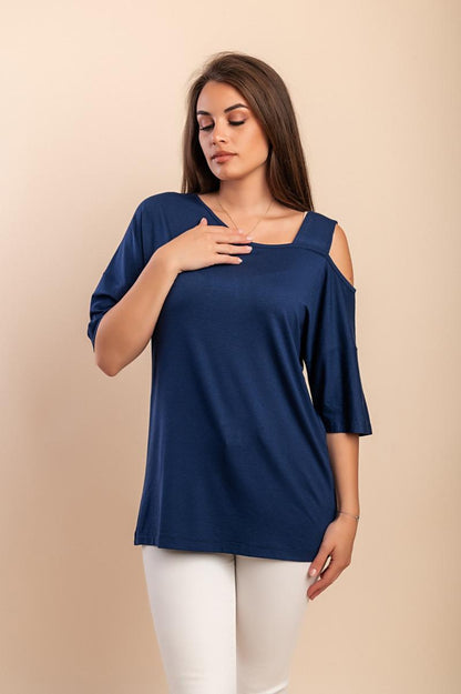 T-Shirt mit asymmetrischem Ausschnitt