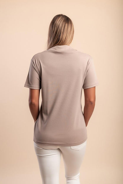 Bawełniany T-shirt z kołnierzykiem