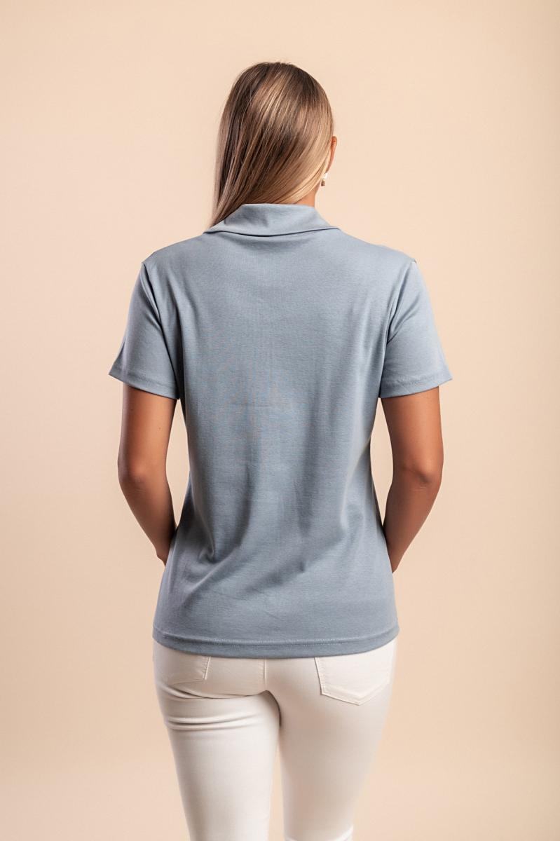 Bawełniany T-shirt z kołnierzykiem