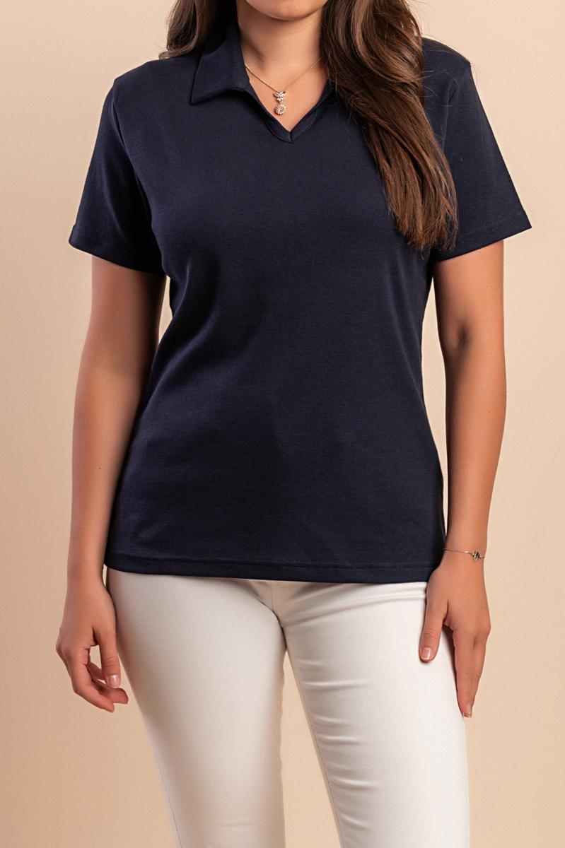 Tricou din bumbac cu guler