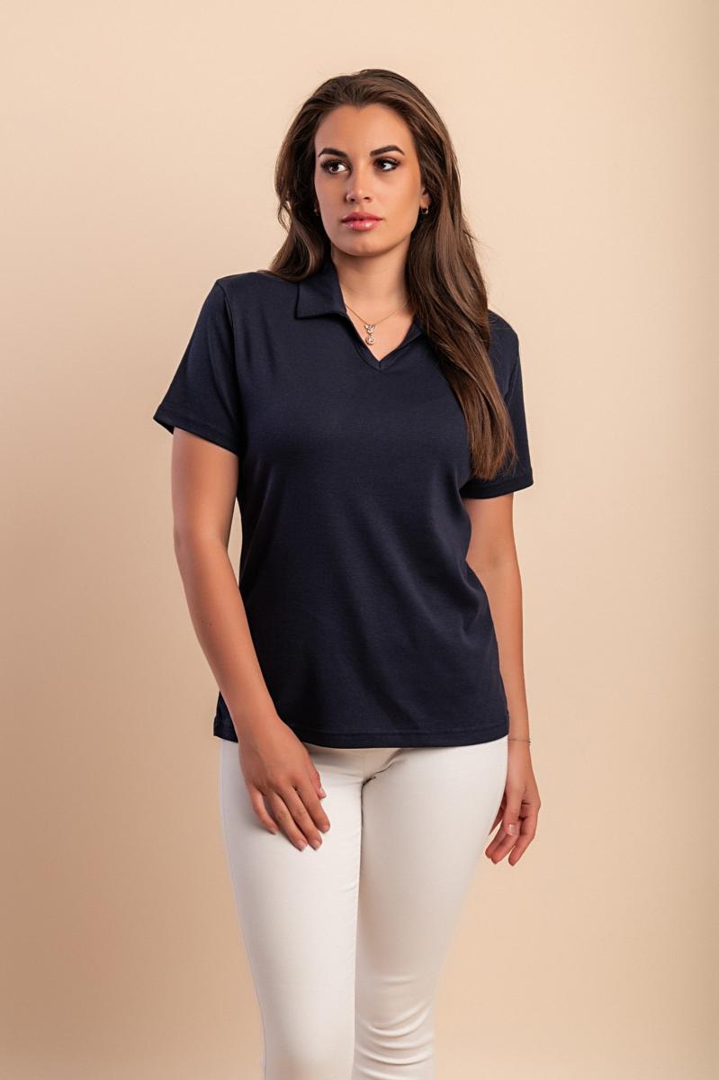 Tricou din bumbac cu guler