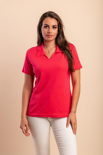 T-shirt in cotone con colletto