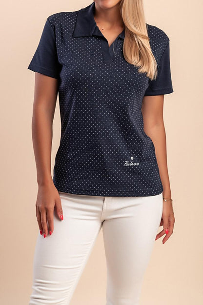 Tricou din bumbac cu guler
