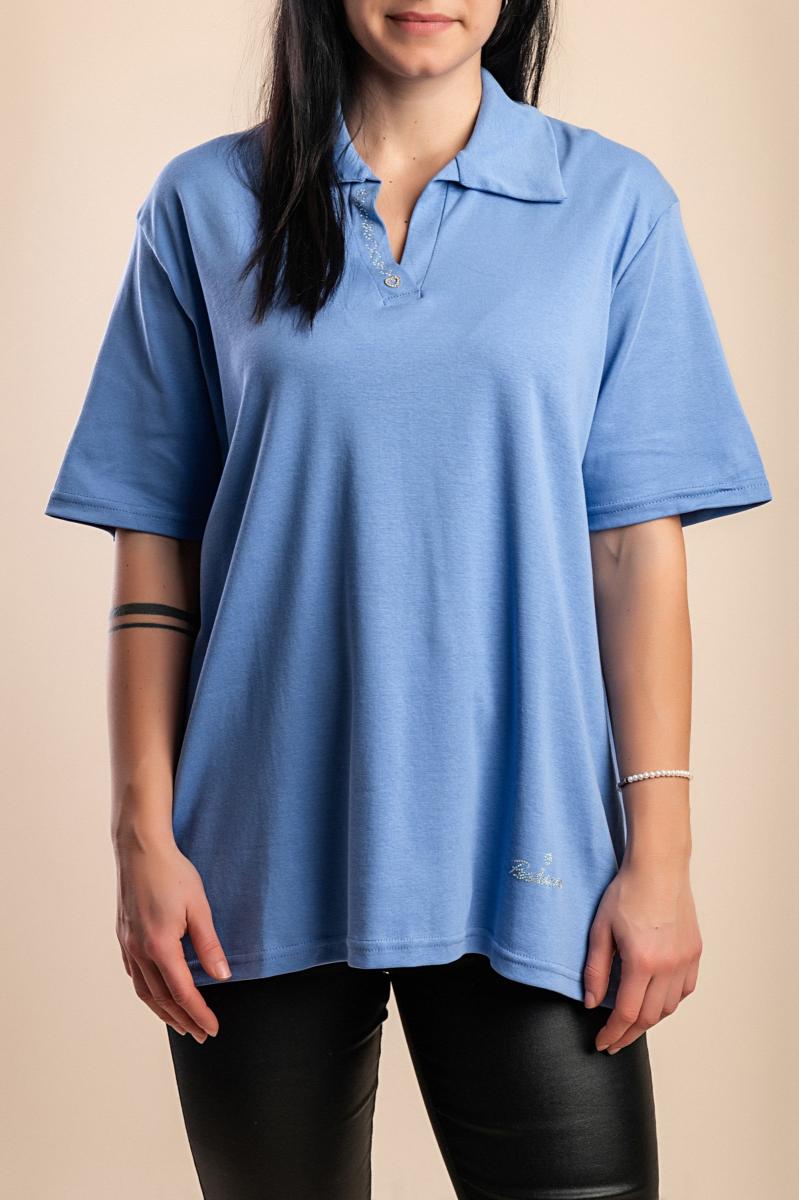 Tricou din bumbac cu guler
