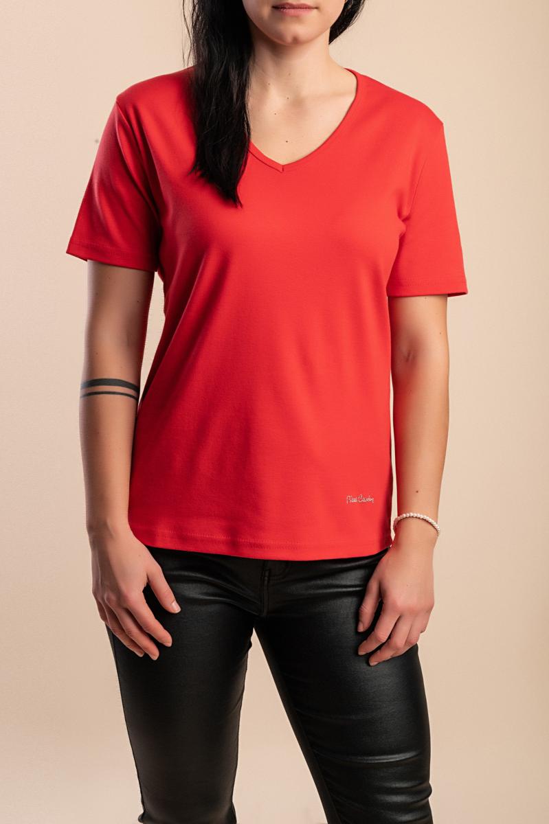 T-shirt in cotone con scollo a "V"