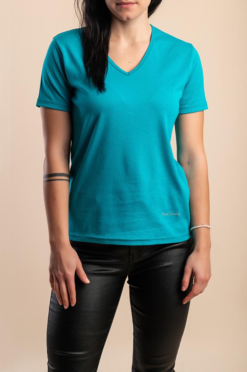 T-shirt in cotone con scollo a "V"