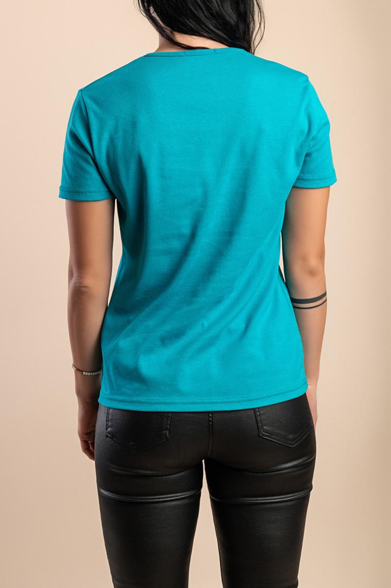 T-shirt in cotone con scollo a "V"