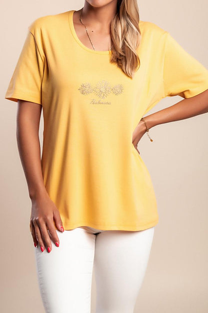 T-shirt in cotone con dettaglio decorativo