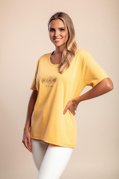 T-shirt in cotone con dettaglio decorativo