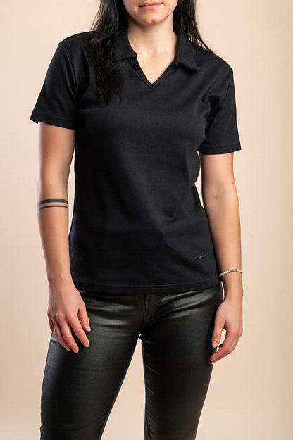 Bawełniany T-shirt z kołnierzykiem
