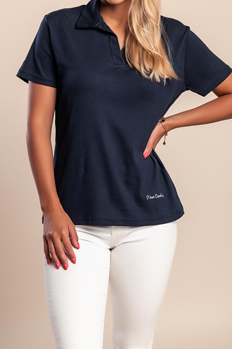 Baumwoll-T-Shirt mit Kragen