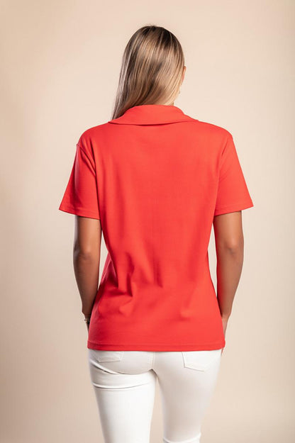 T-shirt in cotone con colletto