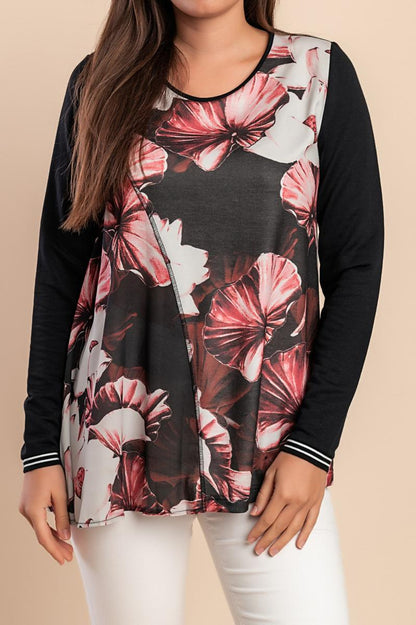 Top plus size w kwiatowy print