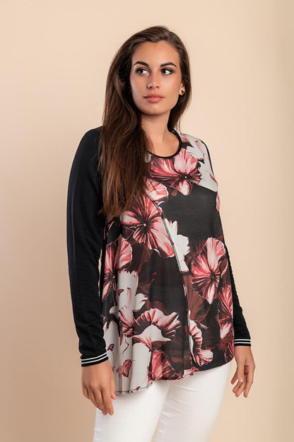 Top plus size w kwiatowy print