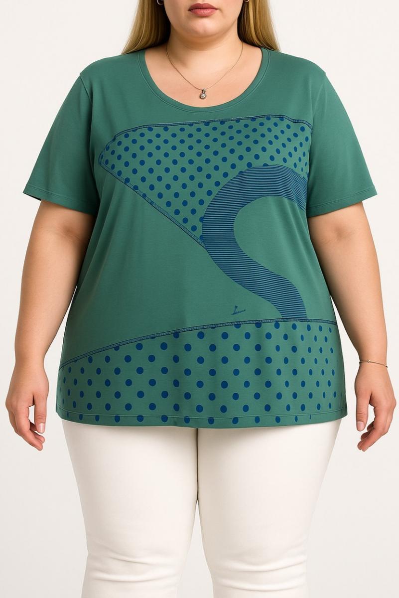 Plus size T-shirt με στάμπα