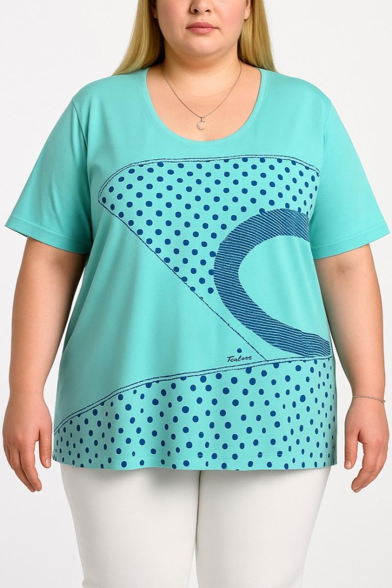 Plus size T-shirt με στάμπα
