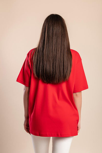 T-Shirt mit Rundhalsausschnitt in Plus Size