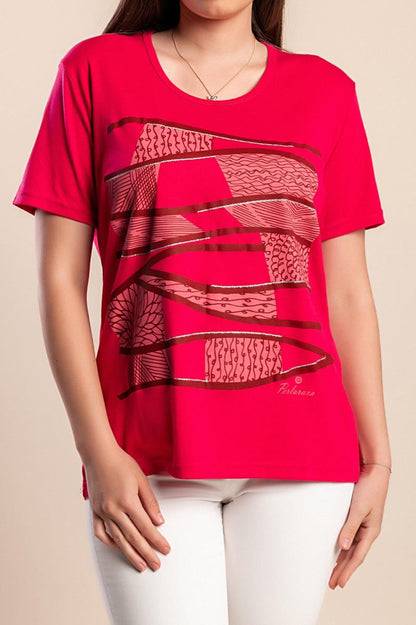 Plus size T-shirt με στάμπα