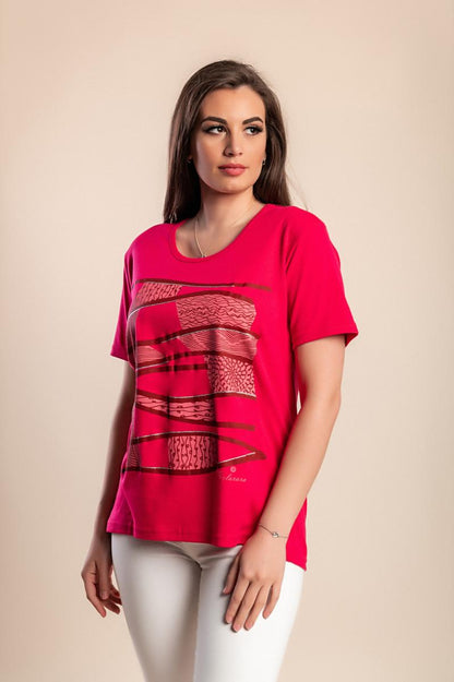 Plus size T-shirt με στάμπα
