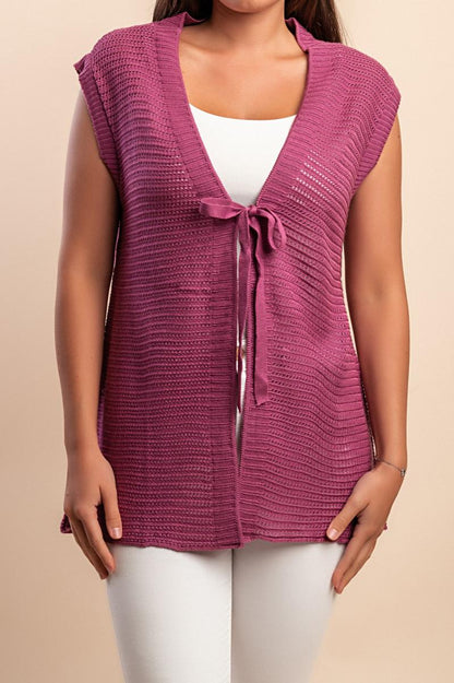 Ärmellose Strickjacke