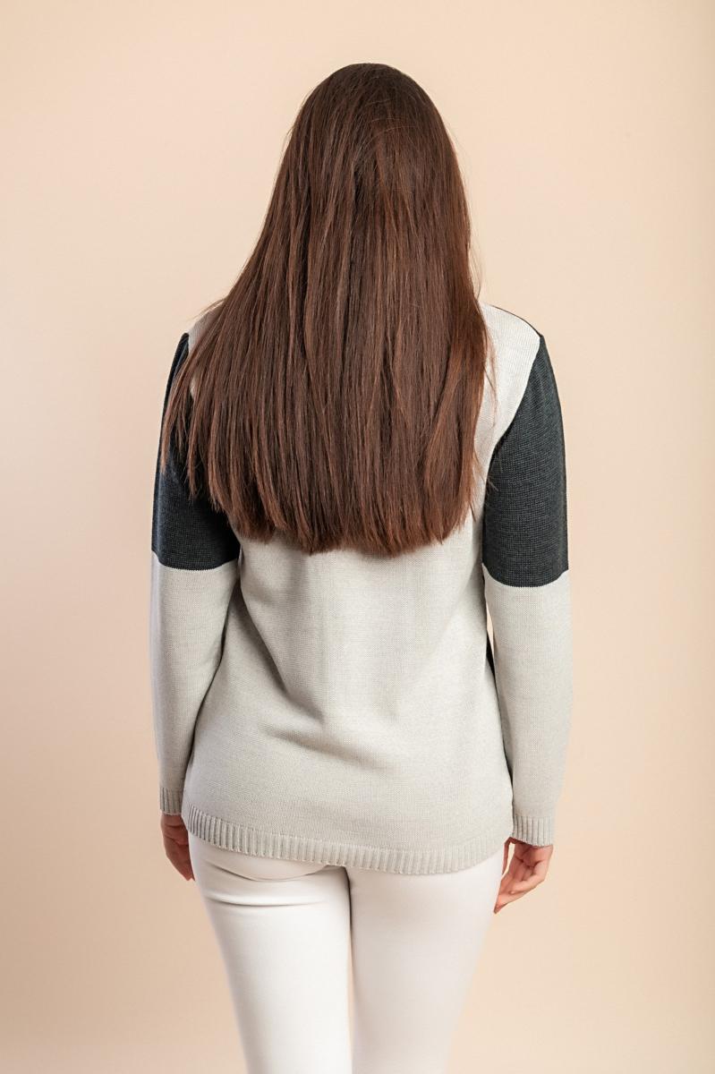 Wełniany sweter plus size z okrągłym dekoltem