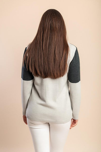 Wełniany sweter plus size z okrągłym dekoltem