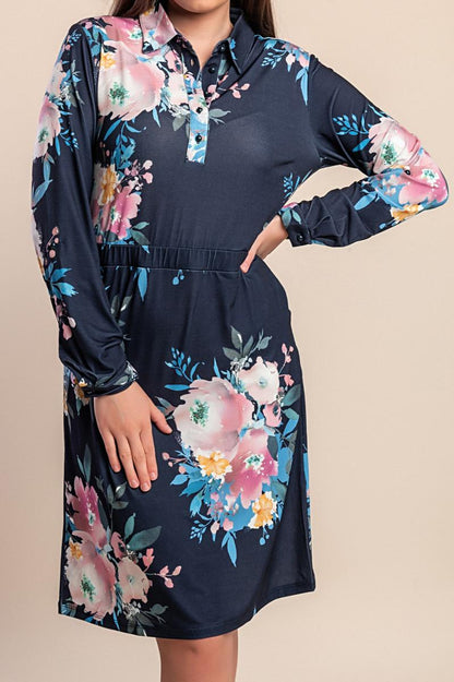 Vestido de talla grande con estampado floral