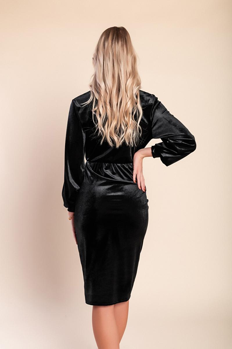 Faux velvet midi dress