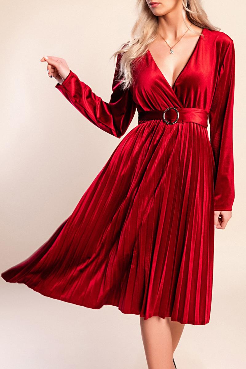 Midikleid in Samt-Optik