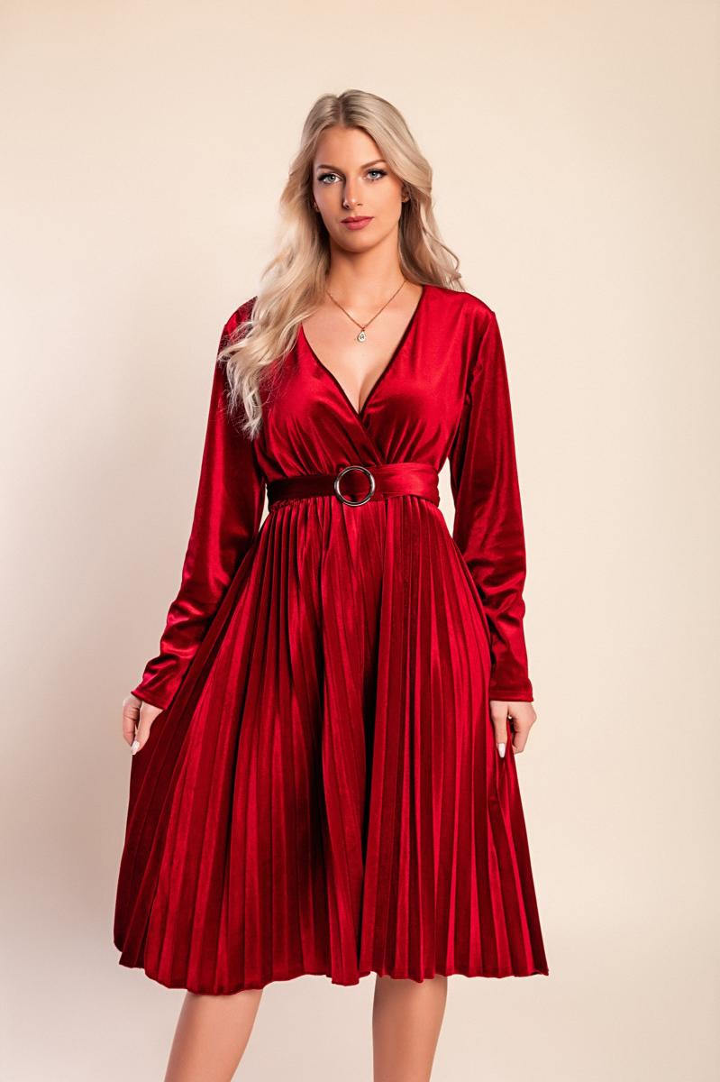 Midikleid in Samt-Optik