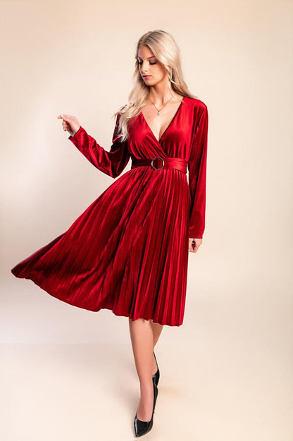 Midikleid in Samt-Optik