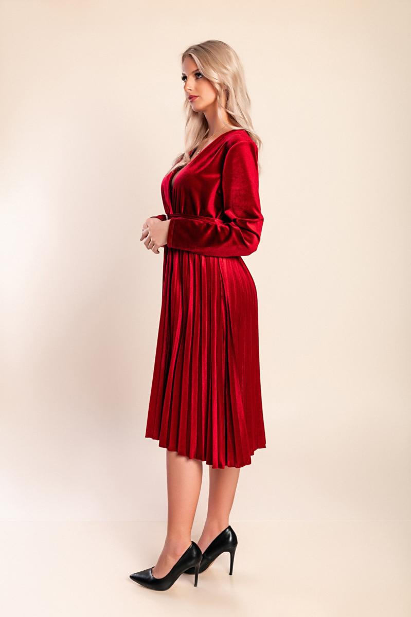 Midikleid in Samt-Optik