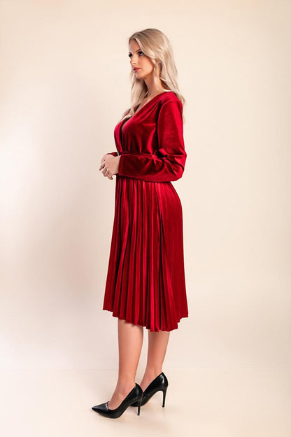 Midikleid in Samt-Optik