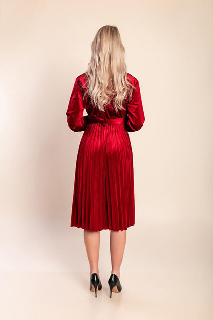 Midikleid in Samt-Optik