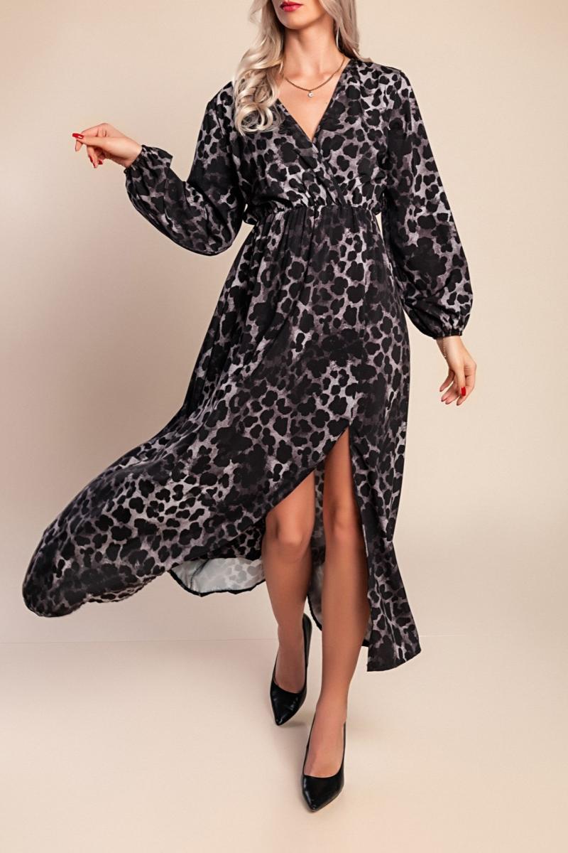 Long dress with leopard print