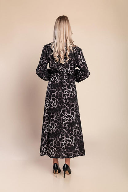 Long dress with leopard print