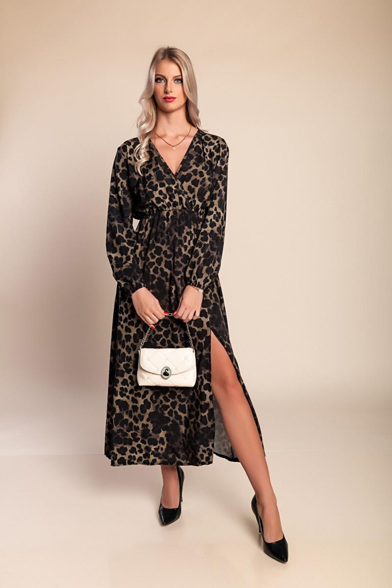 Lange jurk met luipaardprint