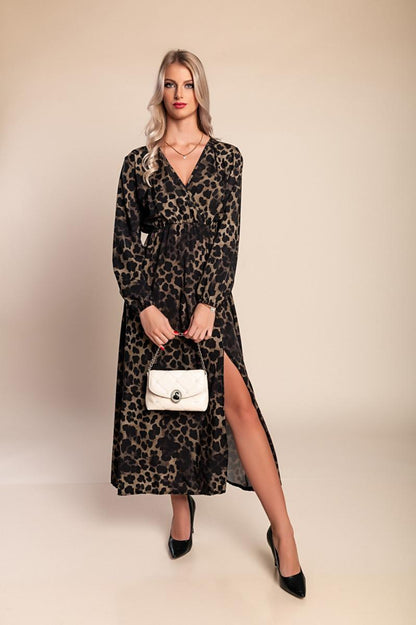 Lange jurk met luipaardprint