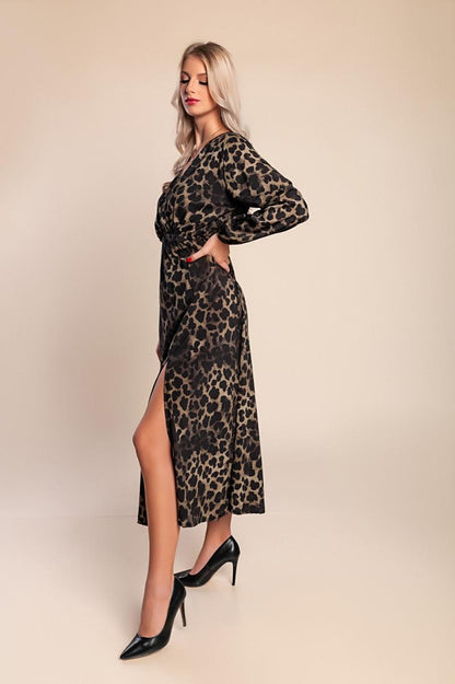 Lange jurk met luipaardprint