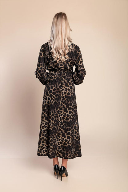 Lange jurk met luipaardprint