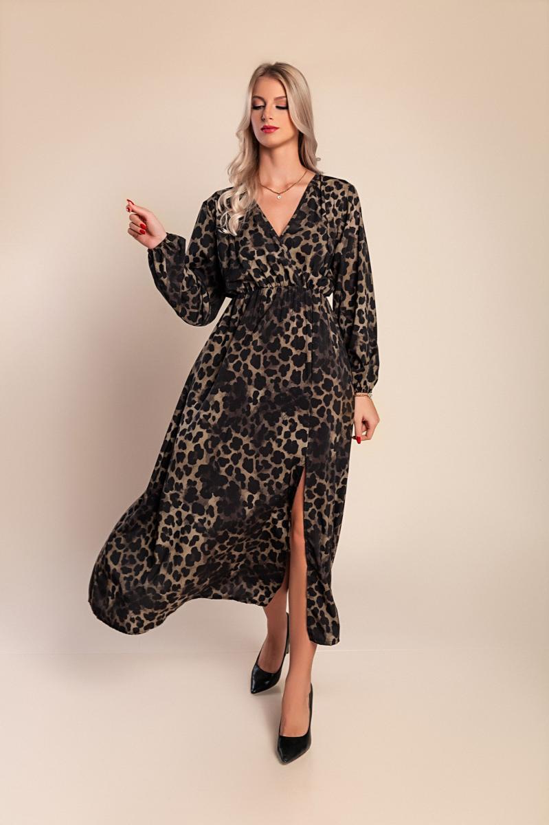 Lange jurk met luipaardprint